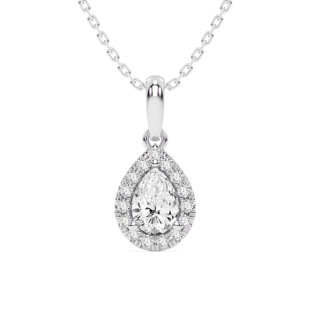 Refined 14K White Gold Certified Lab Diamond Pendant