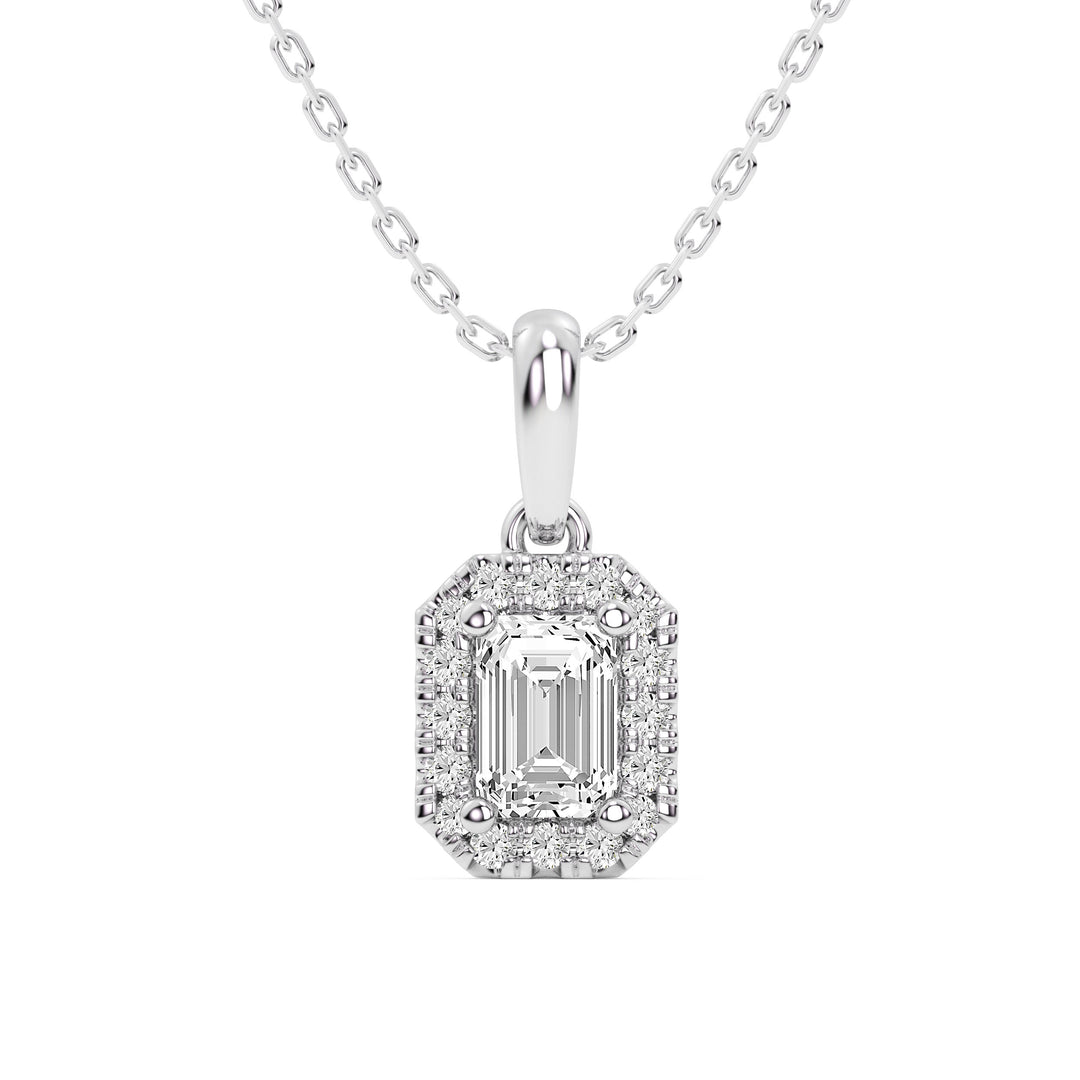 Elegant 14K White Gold 0.62ct Lab Diamond Pendant