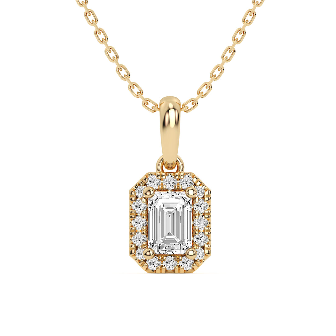 Certified 14K Yellow Gold Lab Diamond Pendant Jewelry