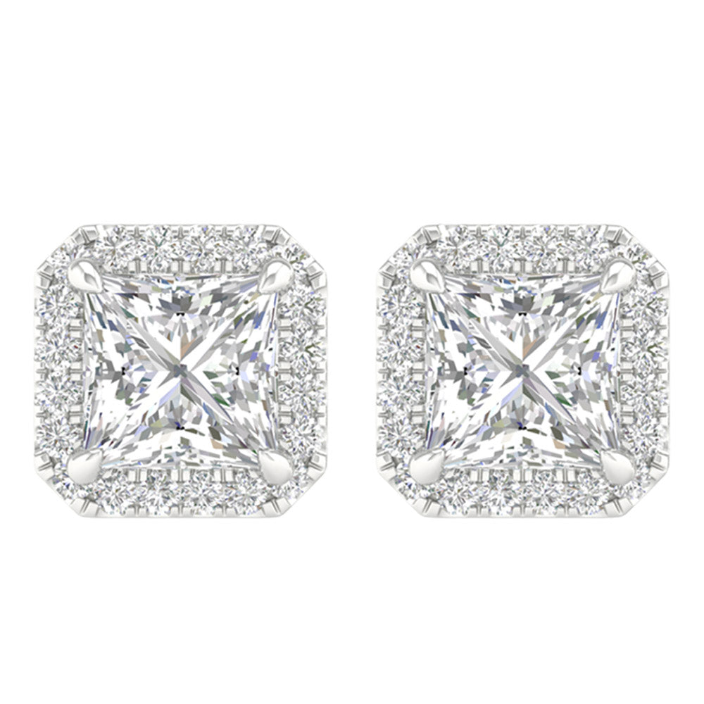 14k White Gold 2.25ct Lab Diamond Stud Earrings - IGI Certified