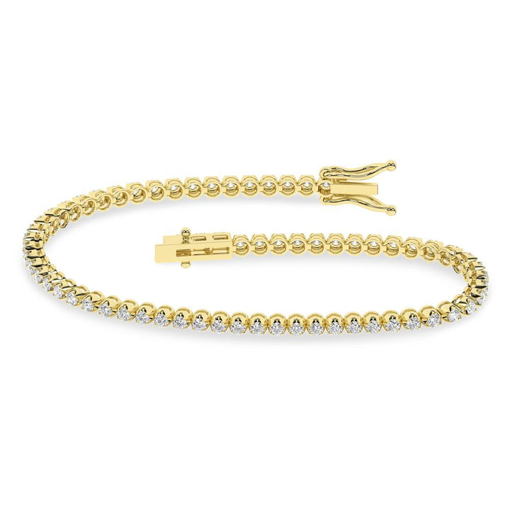 14K Yellow Gold 5ct Lab Grown Diamond Tennis Bracelet