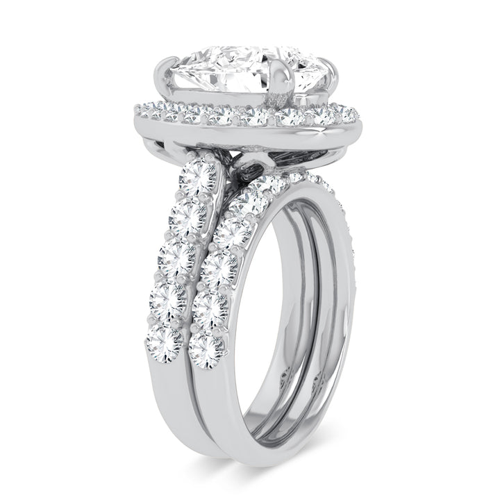 14k White Gold 5CT Certified Lab Diamond Bridal Ring Set