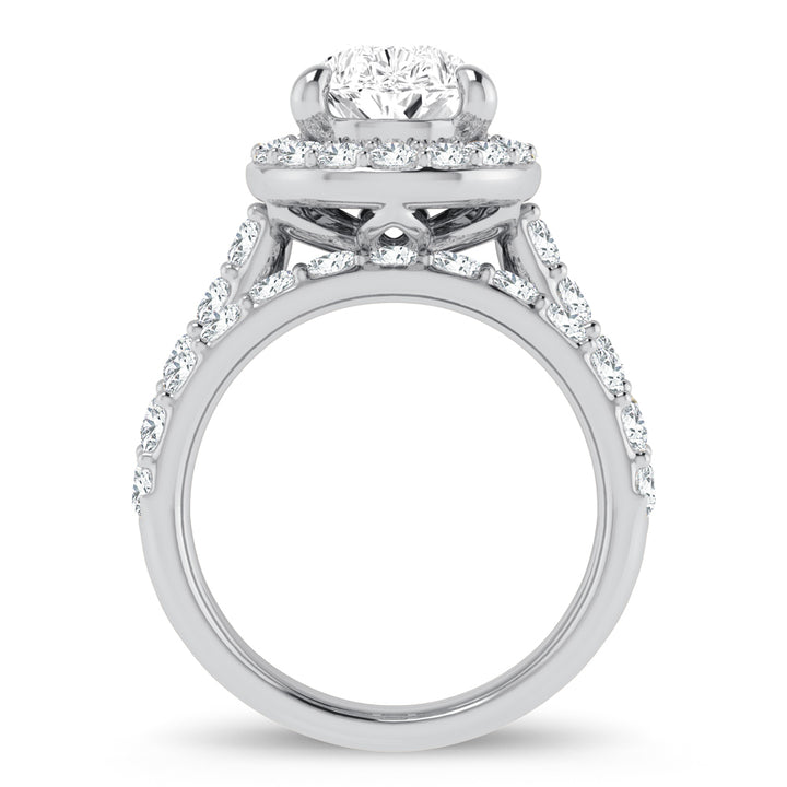 14k White Gold 5CT Certified Lab Diamond Bridal Ring Set