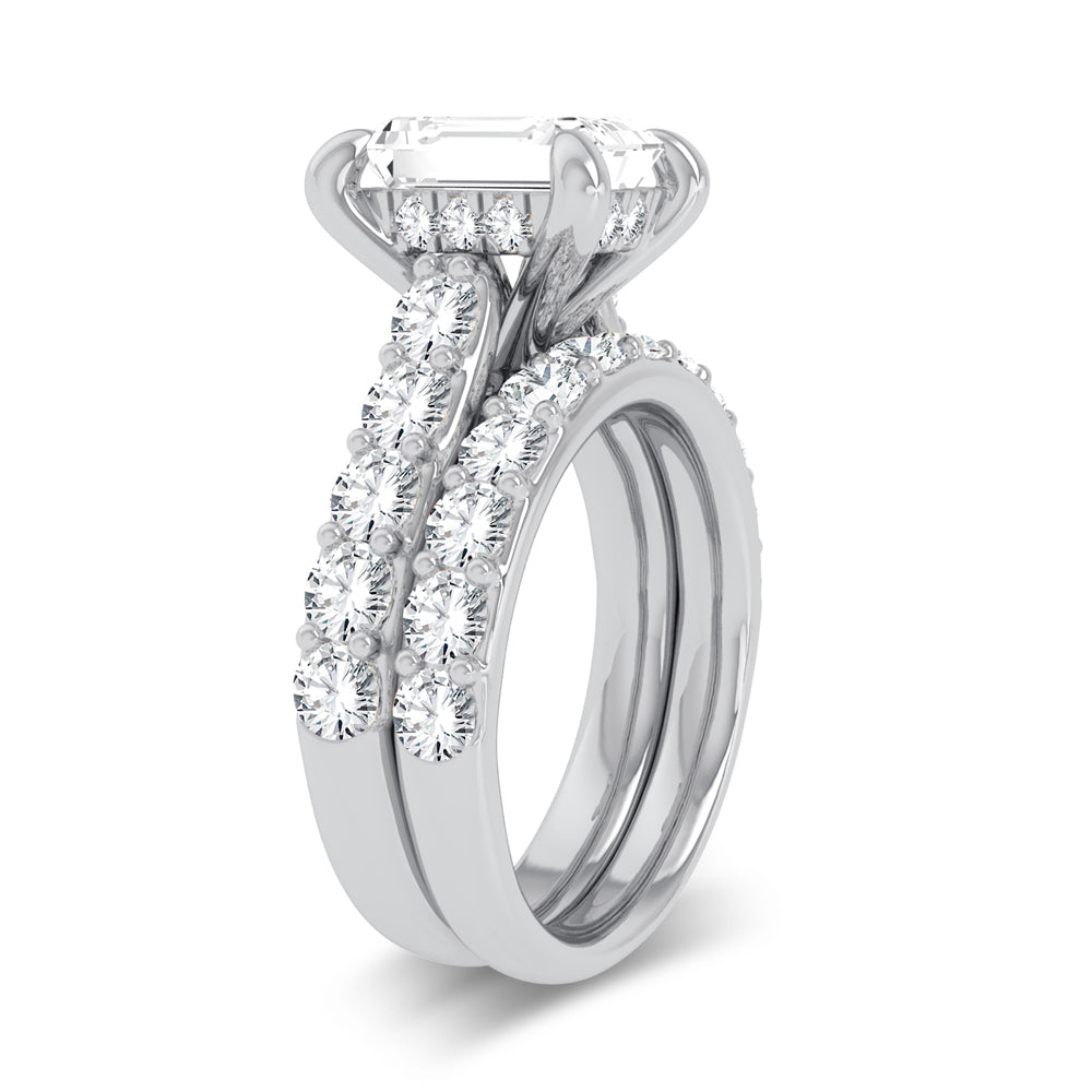 14k White Gold 5CT Certified Lab Diamond Bridal Ring