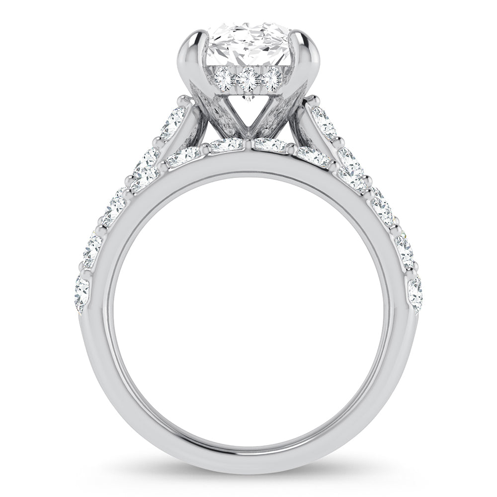 14K White Gold 5CT Lab Diamond Bridal Ring Set