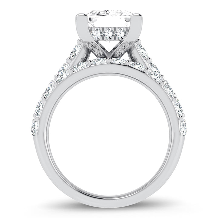 14K White Gold 5CT Lab Diamond Bridal Ring Set