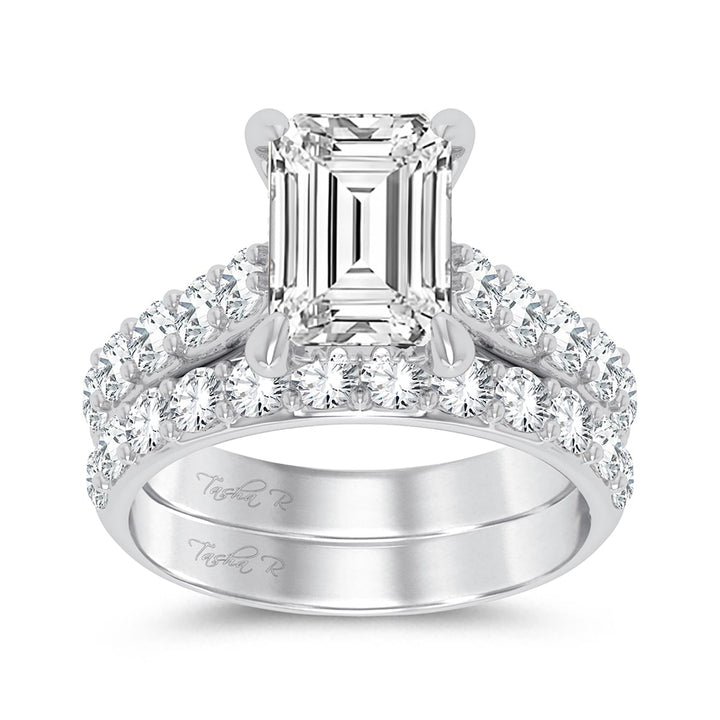 14K White Gold 5CT Lab Diamond Bridal Ring Sensation