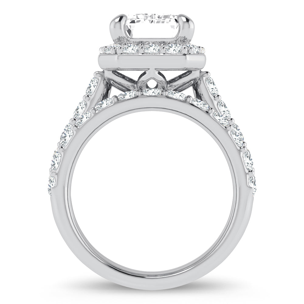 14K White Gold 5CT Lab Diamond Bridal Ring Set