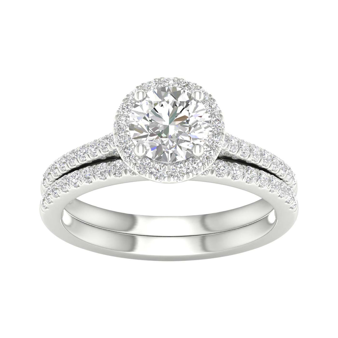 Certified 1.50CT Lab Diamond Bridal Ring in 14K White Gold