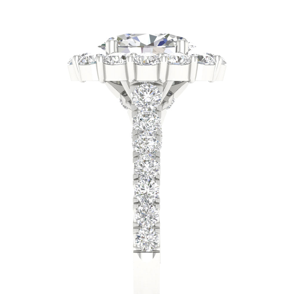 Brilliant 14K White Gold 2CT Lab Grown Diamond Ring