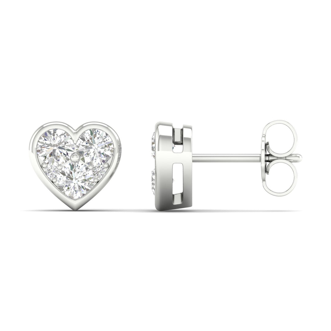 Certified 1CT Lab Diamond Earrings in 14K White Gold