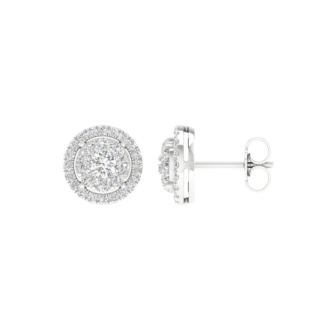 Certified 1CT Lab Diamond Earrings in White Gold