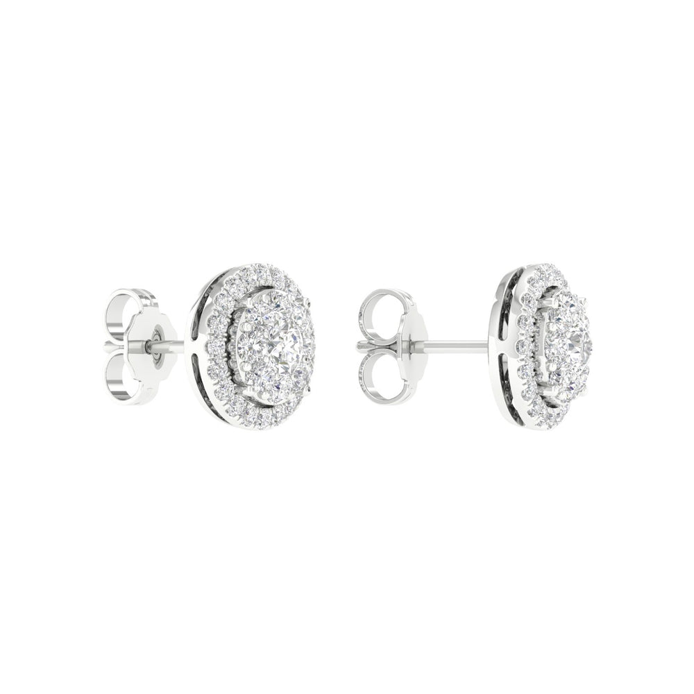 Certified 1CT Lab Diamond Earrings in White Gold