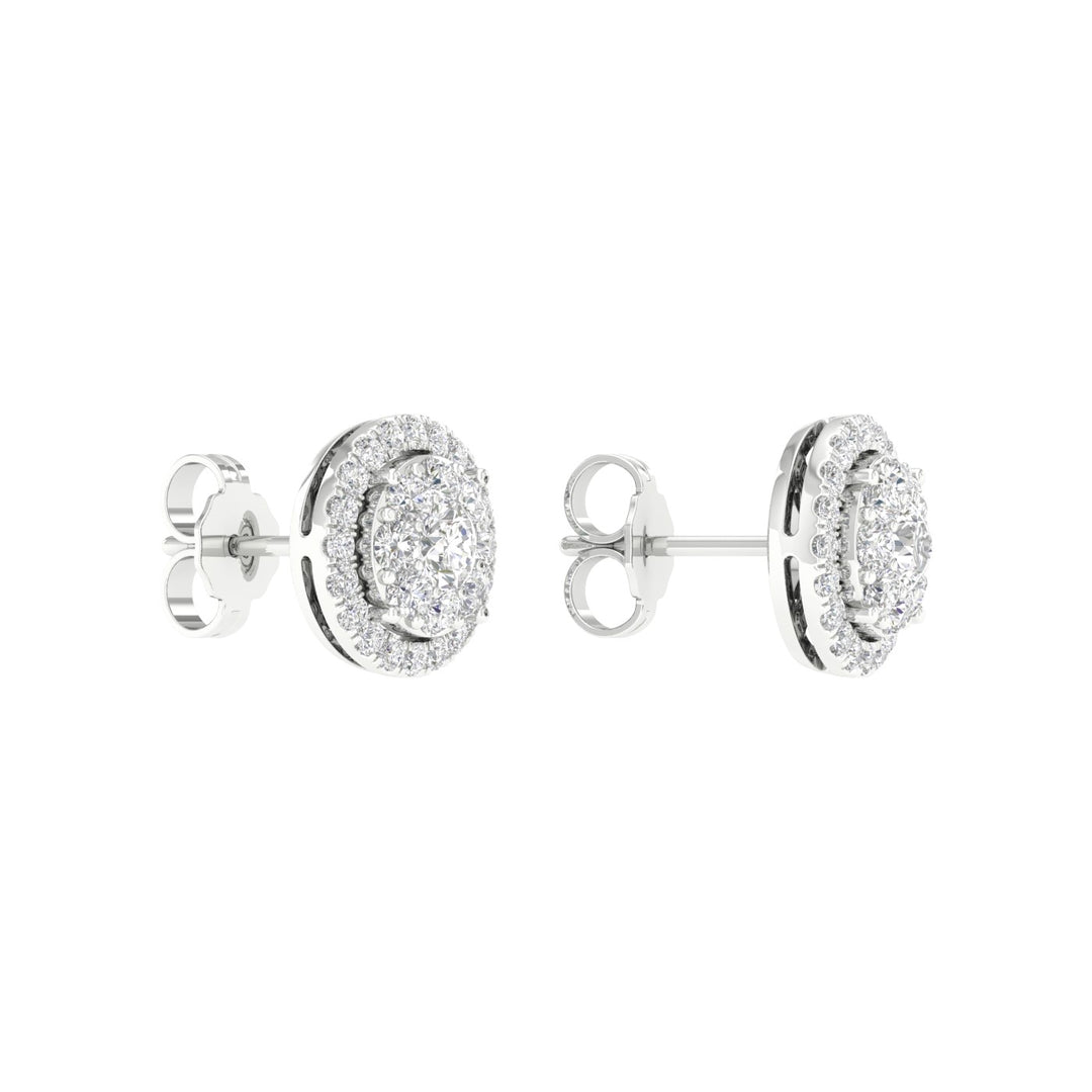 Certified 1CT Lab Diamond Earrings in White Gold