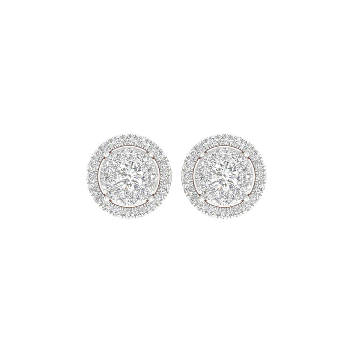 Certified 1CT Lab Diamond Earrings in White Gold