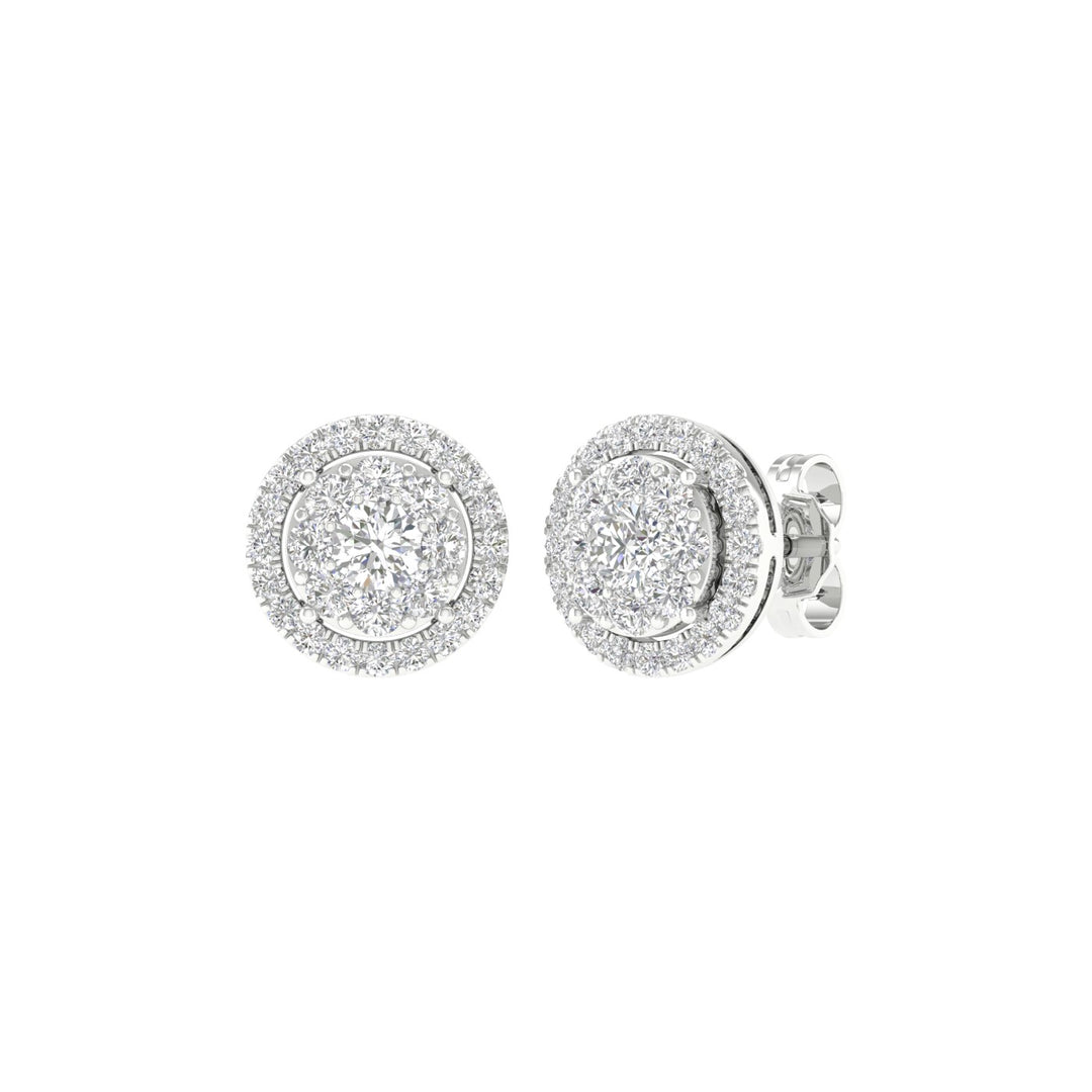 Certified 1CT Lab Diamond Earrings in White Gold
