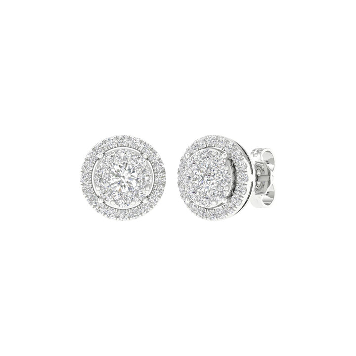 Certified 1CT Lab Diamond Earrings in White Gold