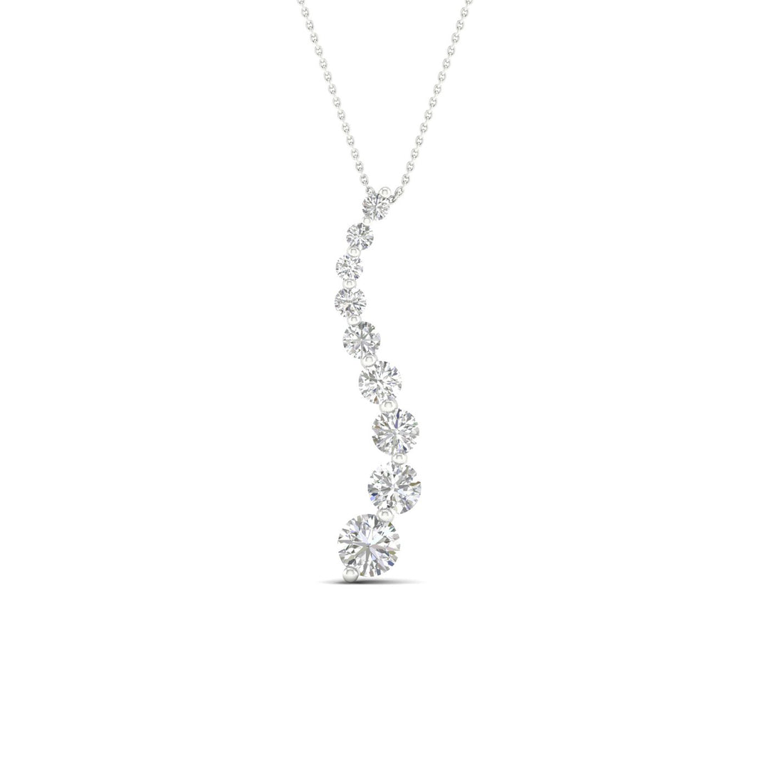 Brilliant Lab Diamond Pendant in 14k White Gold