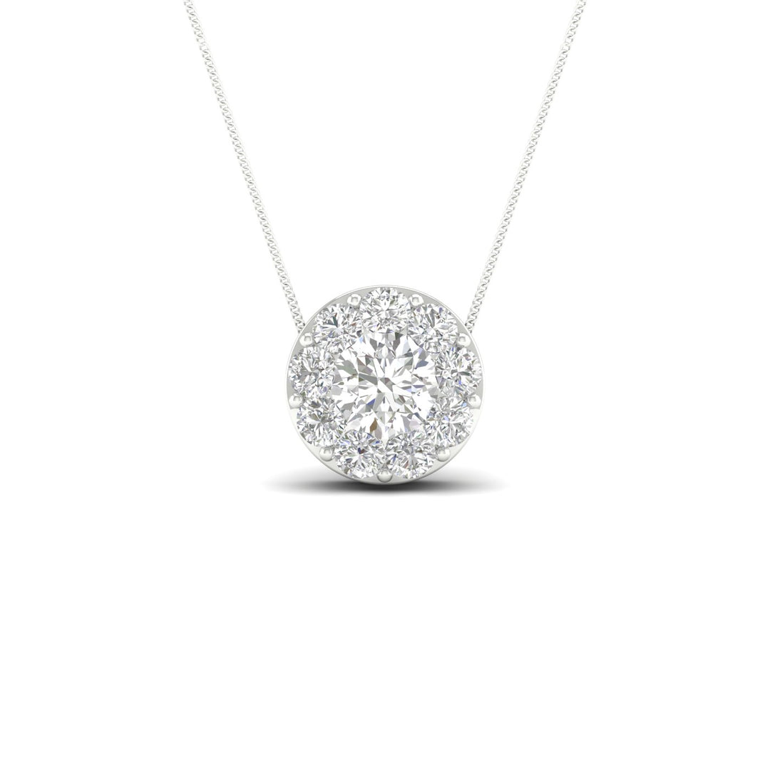 Brilliant 14k White Gold 1CT Lab Diamond Pendant for Her