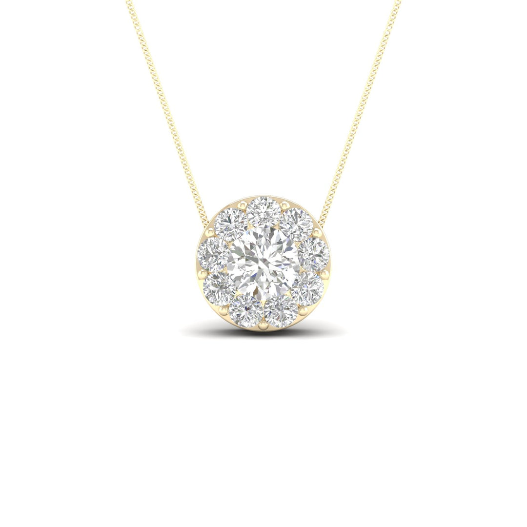 14K Yellow Gold 2CT Lab Diamond Pendant for Her