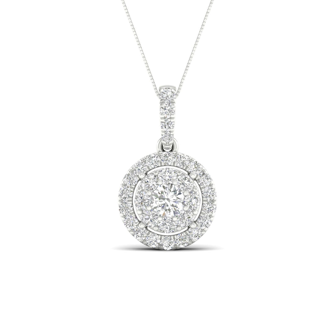 14K White Gold Lab Diamond Pendant: Timeless Elegance