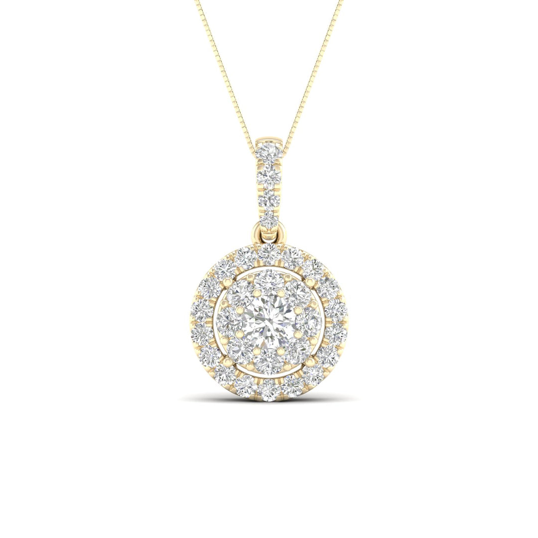 Elegant 14K Yellow Gold 0.50CT Lab Diamond Pendant