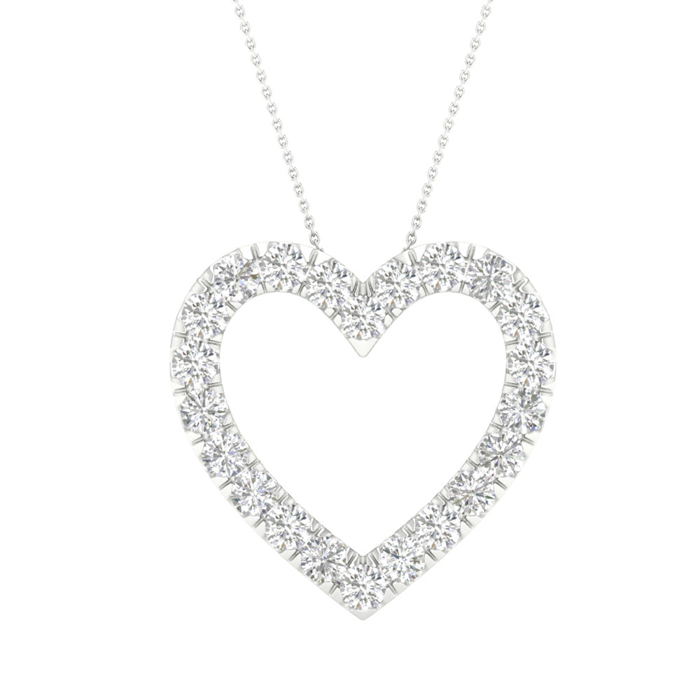Brilliant 14k White Gold 1CT Lab Diamond Pendant Necklace