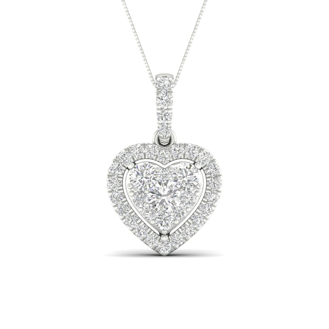 Refined 14k White Gold 0.50CT Lab Diamond Pendant