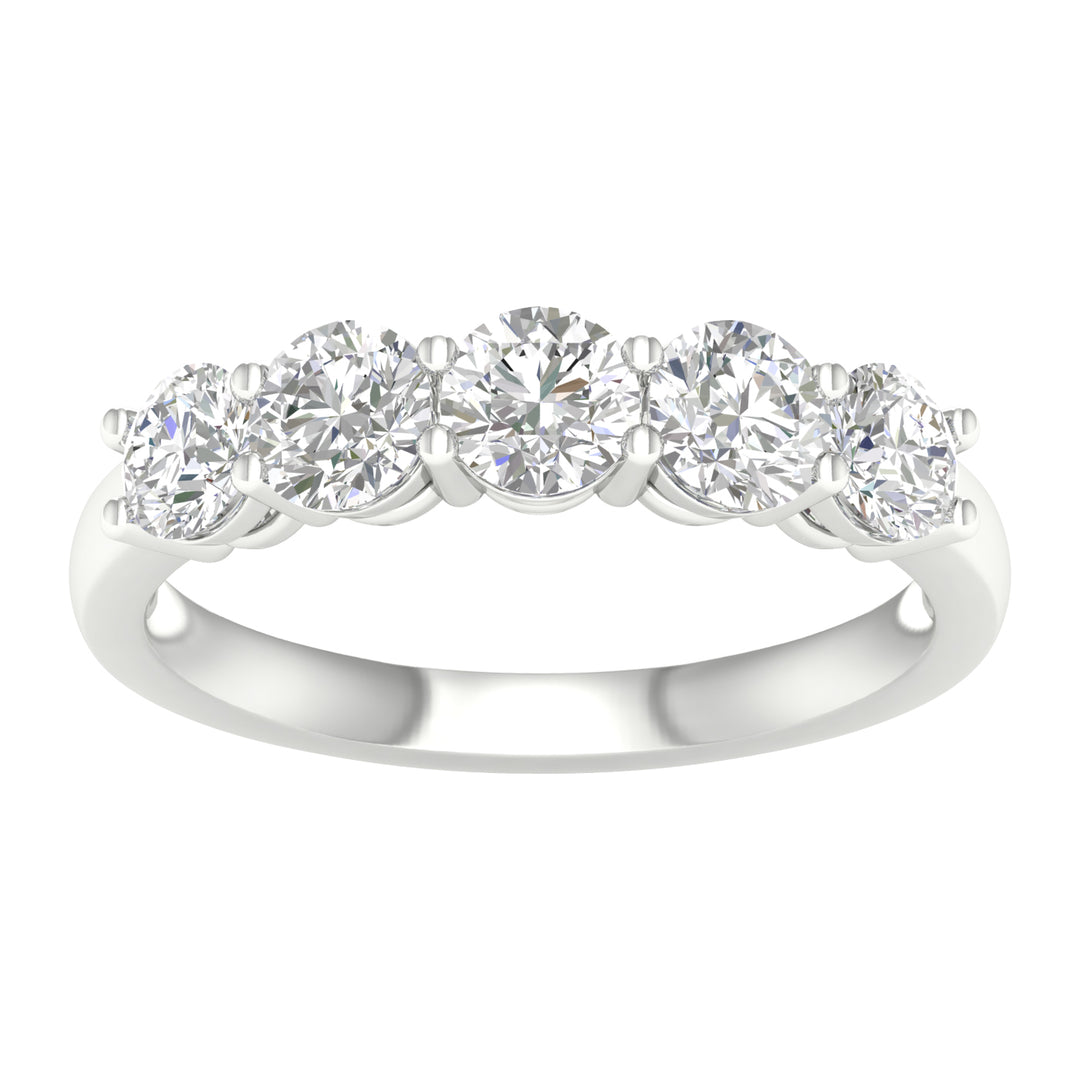 Brilliant 14K White Gold Lab Diamond Womens Engagement Ring