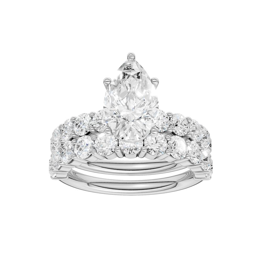 14k White Gold 4CT Lab Diamond Bridal Brilliance Set