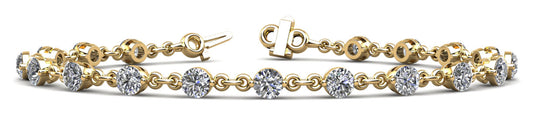 14K Yellow Gold Lab Diamond Chain Bracelet