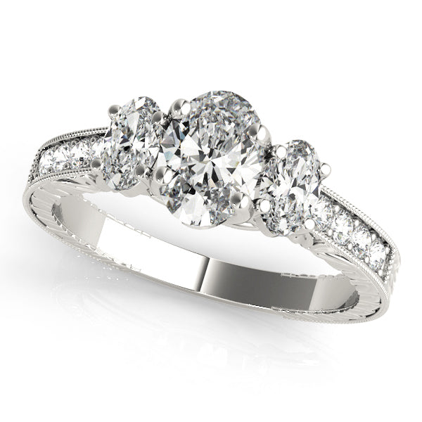 ENGAGEMENT RINGS 3 STONE OVAL