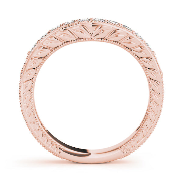 18K Rose Gold Round Diamond Wedding Ring
