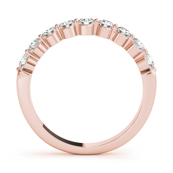 14K Rose Gold Round Diamond Wedding Ring