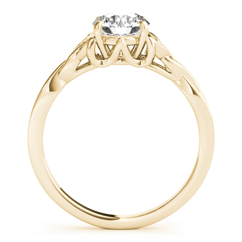 14K Yellow Gold 1/2 CT Round Diamond Engagement Ring