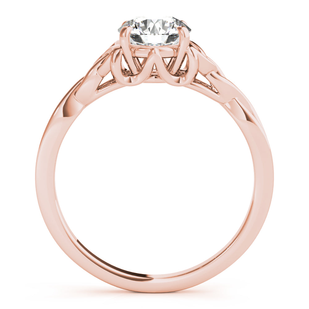 18K Rose Gold 1/2 CT Round Diamond Engagement Ring