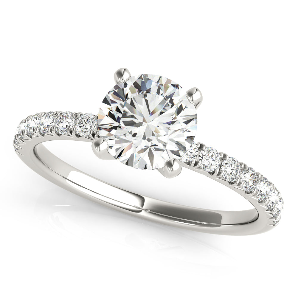 Single Row Diamond Engagement Ring