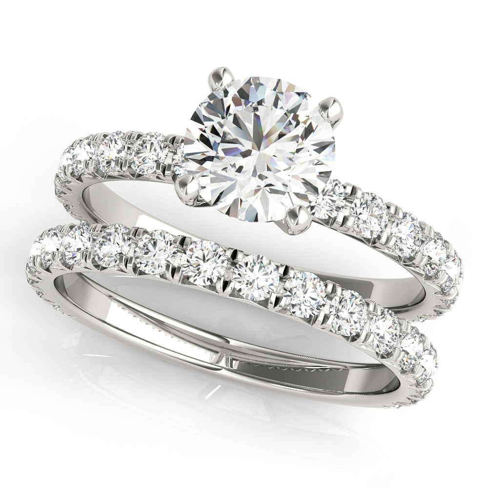 Single Row Diamond Engagement Ring