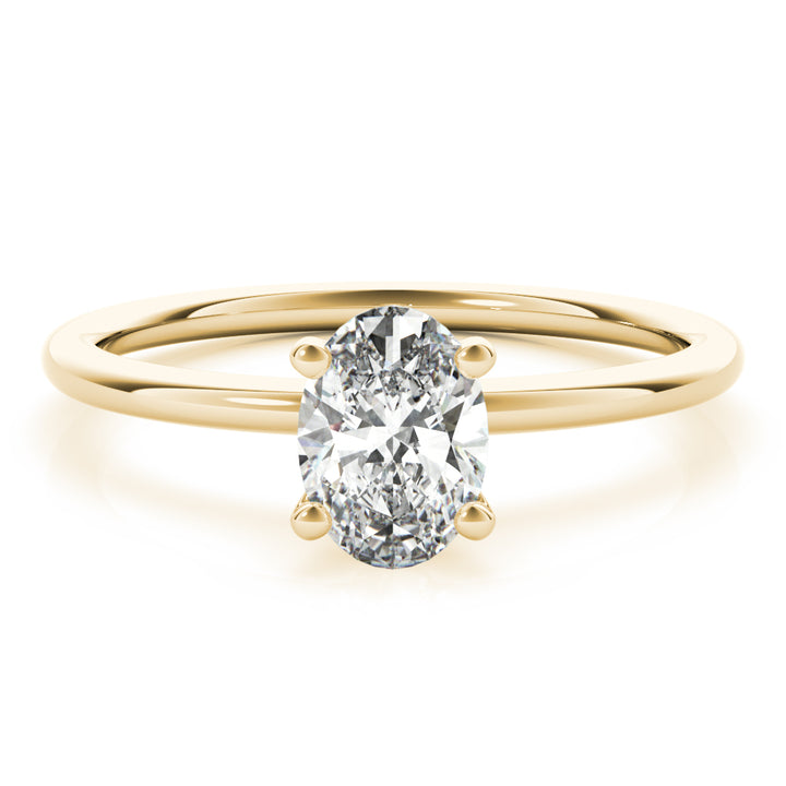 14K Yellow Gold 1/4 CT Oval Diamond Engagement Ring