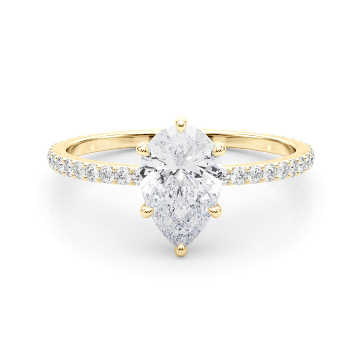 18K Yellow Gold Diamond Halo Engagement Ring 1/3 ctw
