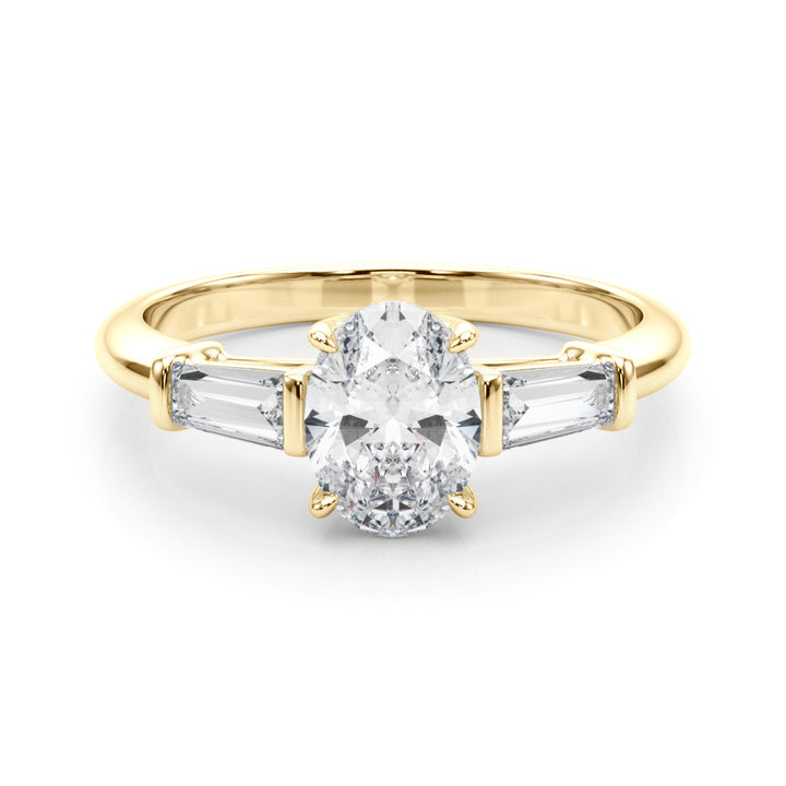 18K Yellow Gold Oval Diamond Engagement Ring