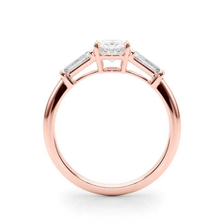 14K Rose Gold Oval Diamond Engagement Ring