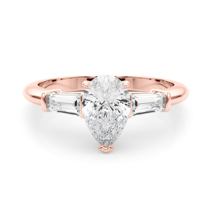 18K Rose Gold Taper Baguette Diamond Ring