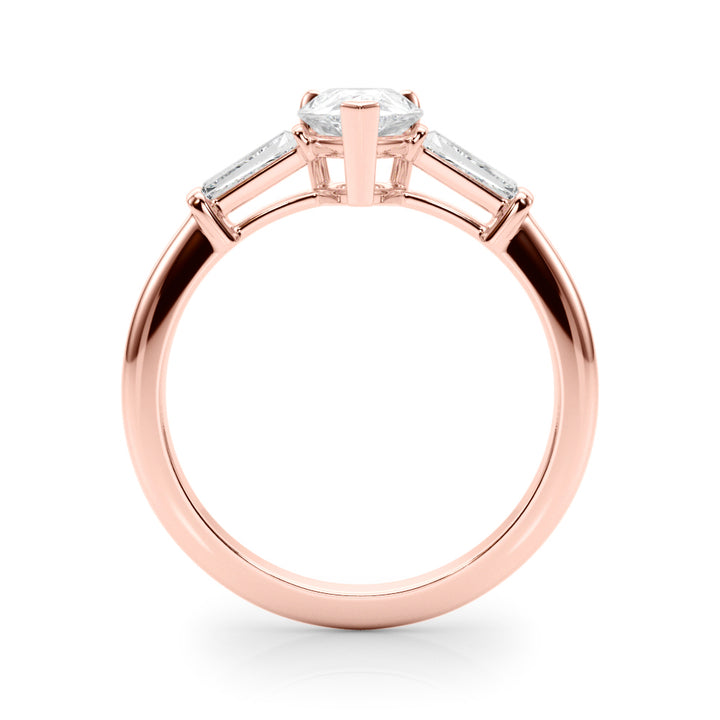 18K Rose Gold Taper Baguette Diamond Ring