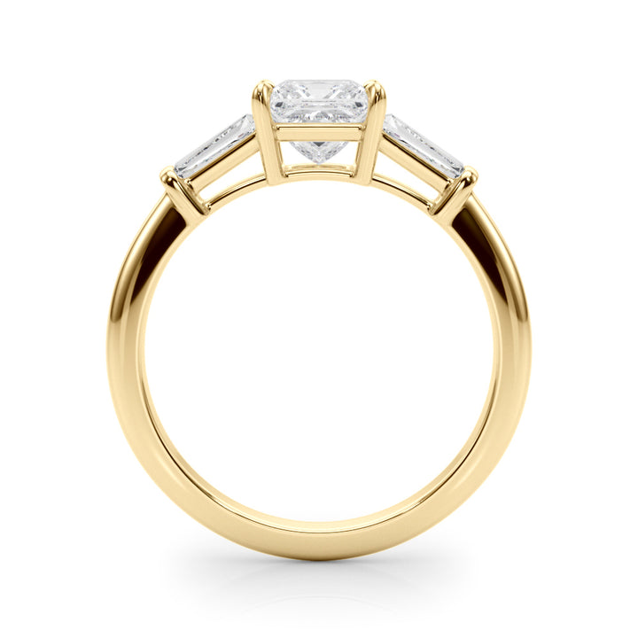 18K Yellow Gold 1ct Diamond Three-Stone Engagement Ring