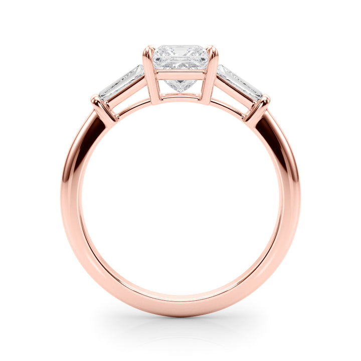 14K Rose Gold Diamond Three-Stone Engagement Ring