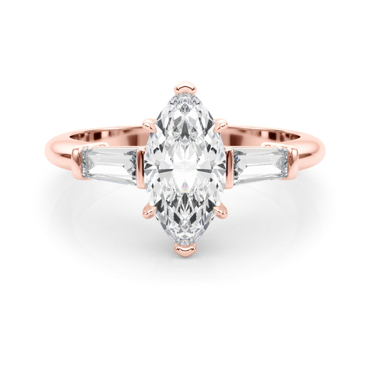 Rose Gold Marquise Diamond Ring 0.69ctw