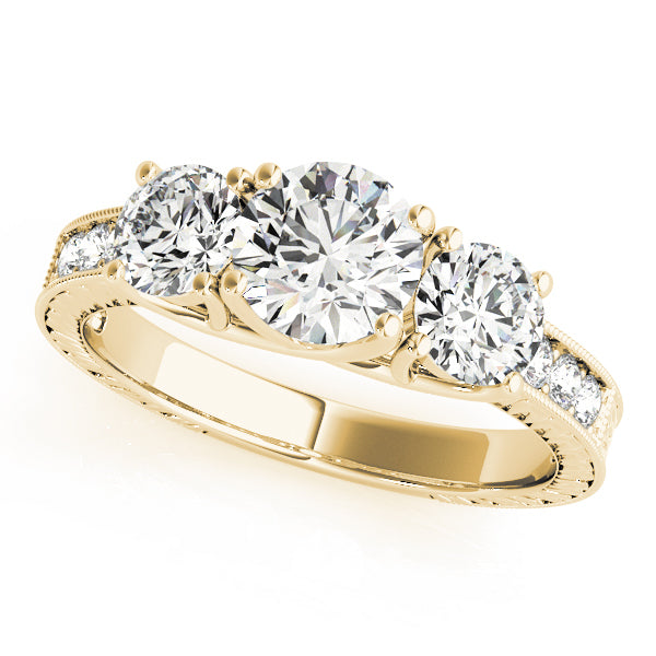 ENGAGEMENT RINGS 3 STONE ROUND