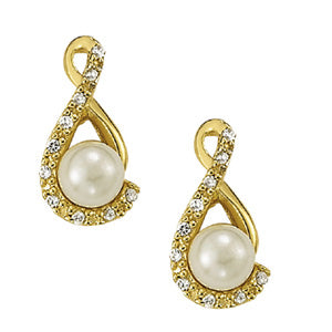 EARRING 6MM PEARL CENTER EARRINGS