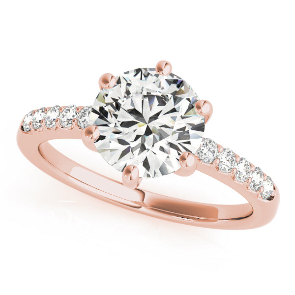 Single Row Diamond Engagement Ring